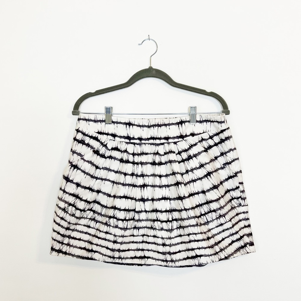 Diane Von Furstenberg Jan Cotton Poplin Skirt Stripes Mini White Multicolor 10 - Picture 2 of 5